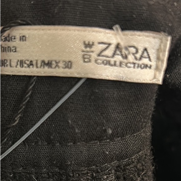 NWOT Zara Black Patent Textured Faux Leather Zip Front Mini Skirt - L - Picture 10 of 12